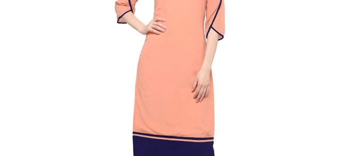 peach a line kurti