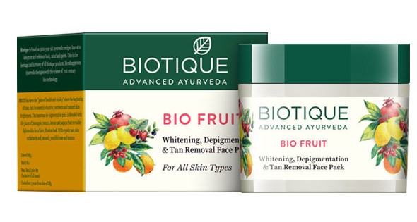 Biotique BIO Fruit Whitening & Depigmentation Tan Removal Face Pack