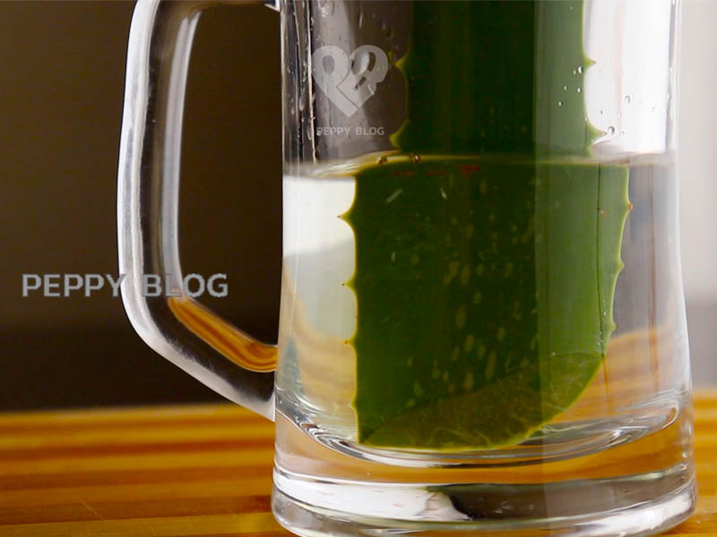 Aloe leaf remove latex