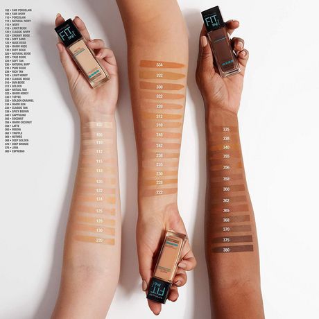 Maybelline New York Fit Me Matte+Poreless Liquid Foundation shades
