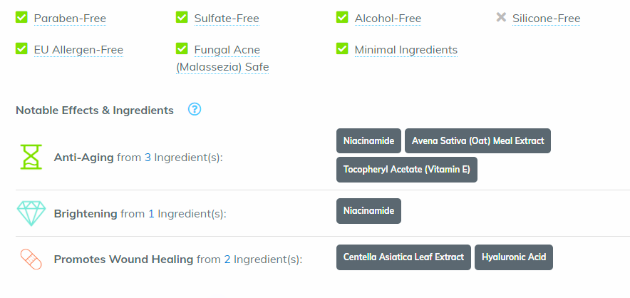 Dot and Key CICA Niacinamide Night Gel ingredients