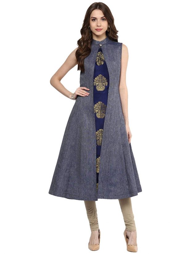 Blue A-line Kurta