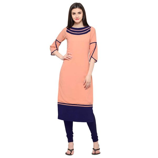peach a line kurti