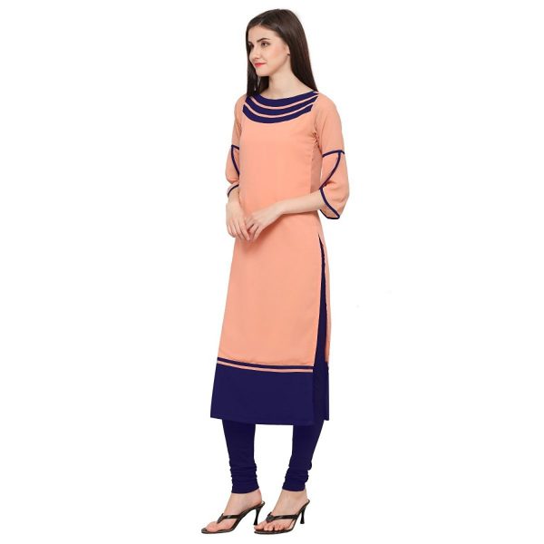 peach a line kurti