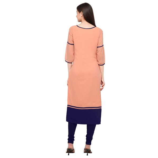 peach a line kurti