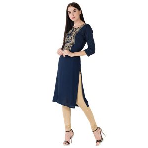 3/4 sleeve Knee long a line kurti