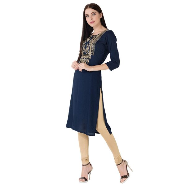 3/4 sleeve Knee long a line kurti
