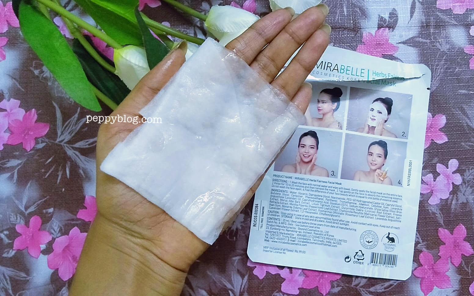 Mirabelle Korea Herbs Fairness Facial Mask Review Peppy Blog