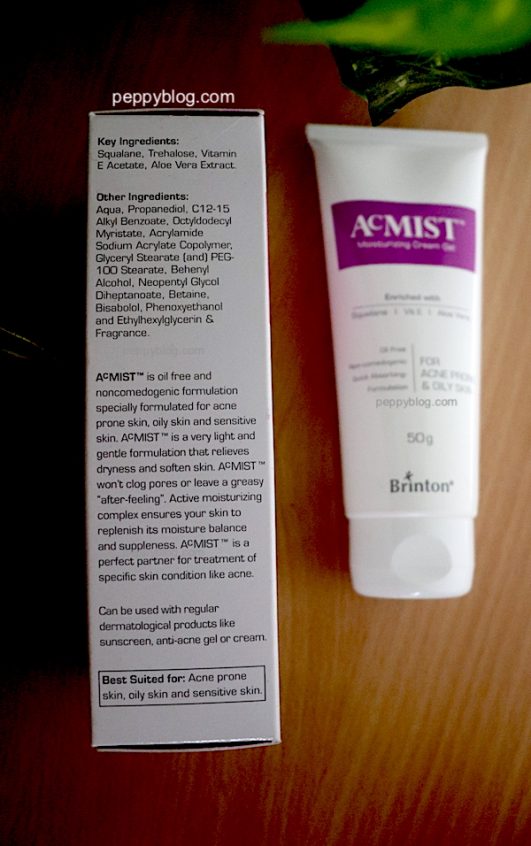 Brinton Acmist Moisturising Gel Review Peppy Blog