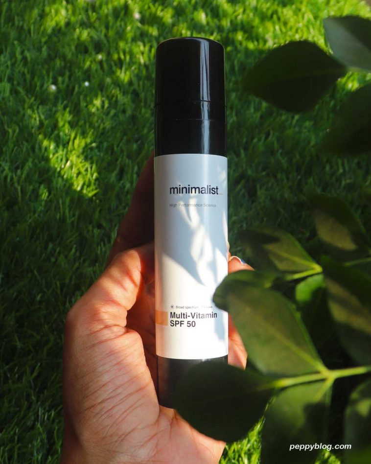 Minimalist Multi Vitamin Sunscreen Review | SPF 50 PA ++++ - Peppy Blog